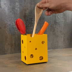 Okunaii™ Block of Cheese-Shaped Worktop Kitchen Utensil & Accessories Holder