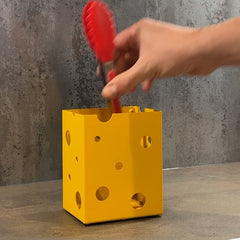 Okunaii™ Block of Cheese-Shaped Worktop Kitchen Utensil & Accessories Holder