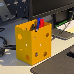 Okunaii™ Block of Cheese-Shaped Worktop Kitchen Utensil & Accessories Holder