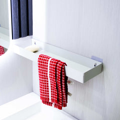 Okunaii™ Wall Mount Bathroom Shelf with Concealed Towel Rack