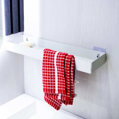 Okunaii™ Wall Mount Bathroom Shelf with Concealed Towel Rack