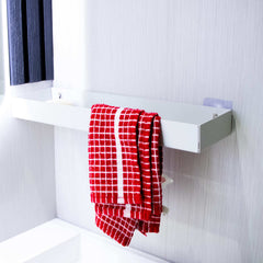 Okunaii™ Wall Mount Bathroom Shelf with Concealed Towel Rack