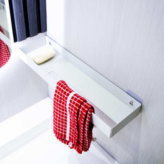 Okunaii™ Wall Mount Bathroom Shelf with Concealed Towel Rack