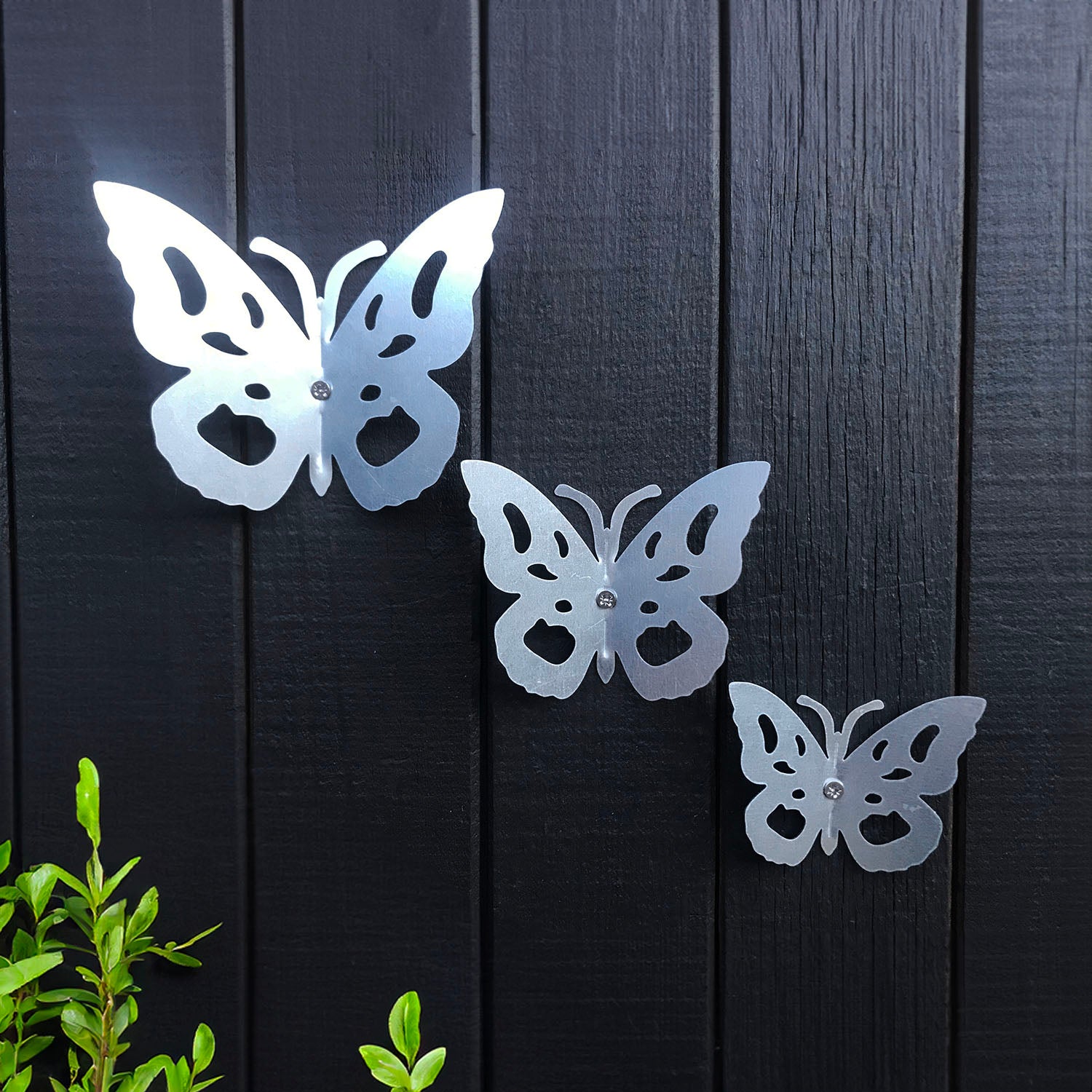 Butterfly Garden Wall Art - Pack of 3 - Made in UK - British Steel