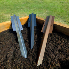 SleeperFit 2-Tier Straight Railway Sleeper Bracket with Stake - Suitable for Planters, Raised Beds, Driveway & Path Edging - Indoor Outdoors
