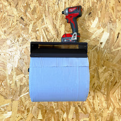 MegaMaxx UK™ All-in-One Jumbo Blue Roll Holder with Shelf & Stop Brake