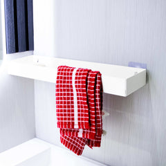 Okunaii™ Wall Mount Bathroom Shelf with Concealed Towel Rack