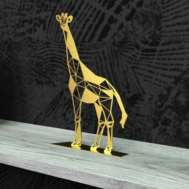 Okunaii Geometric Metal Giraffe Ornament - Indoor Outdoors