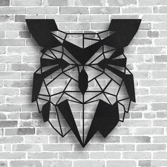 Okunaii™ Owl Minimalist Geometric Metal Wall Art (35cm Tall)