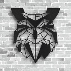 Okunaii™ Owl Minimalist Geometric Metal Wall Art (35cm Tall)