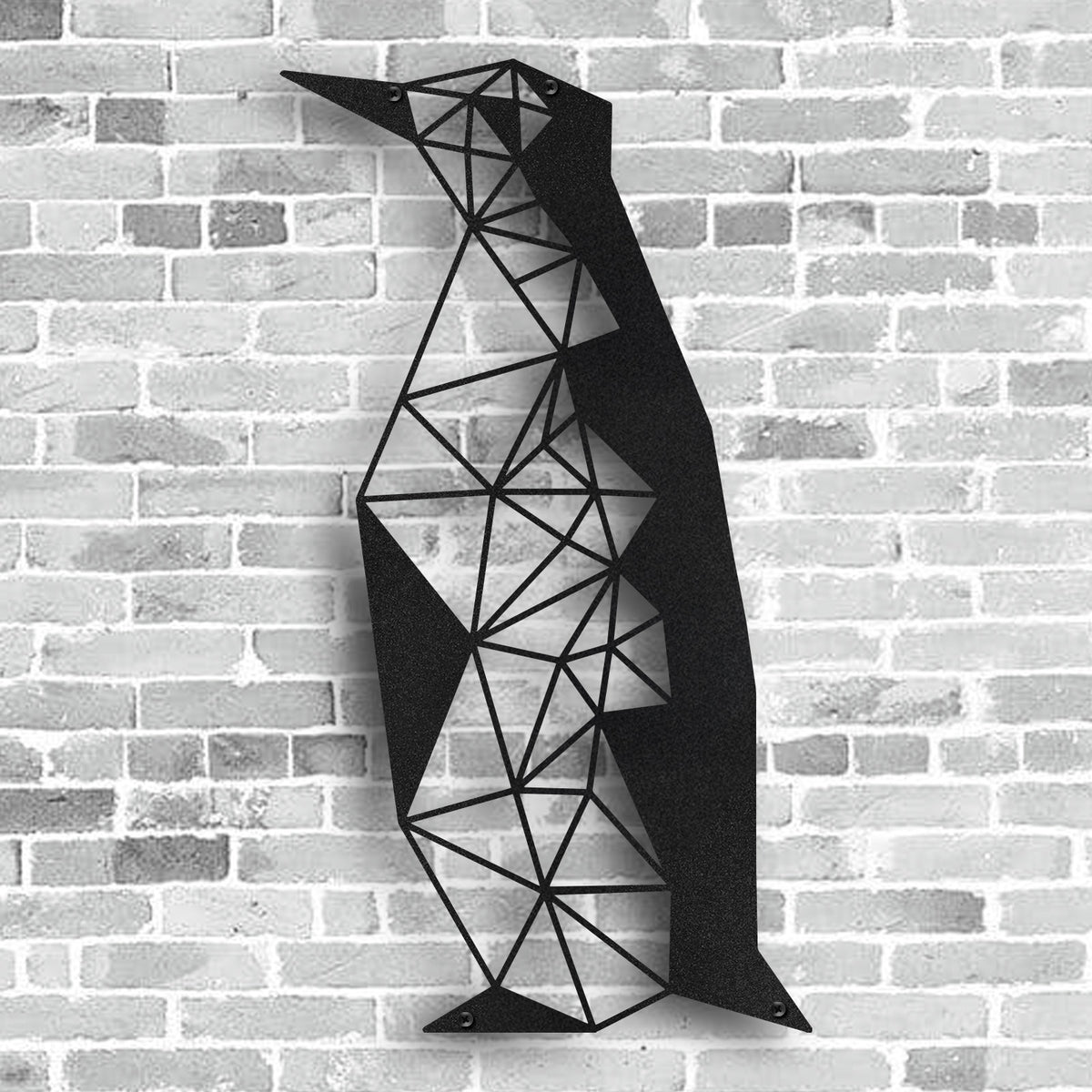 Okunaii™ Penguin Minimalist Geometric Metal Wall Art (50cm Tall)