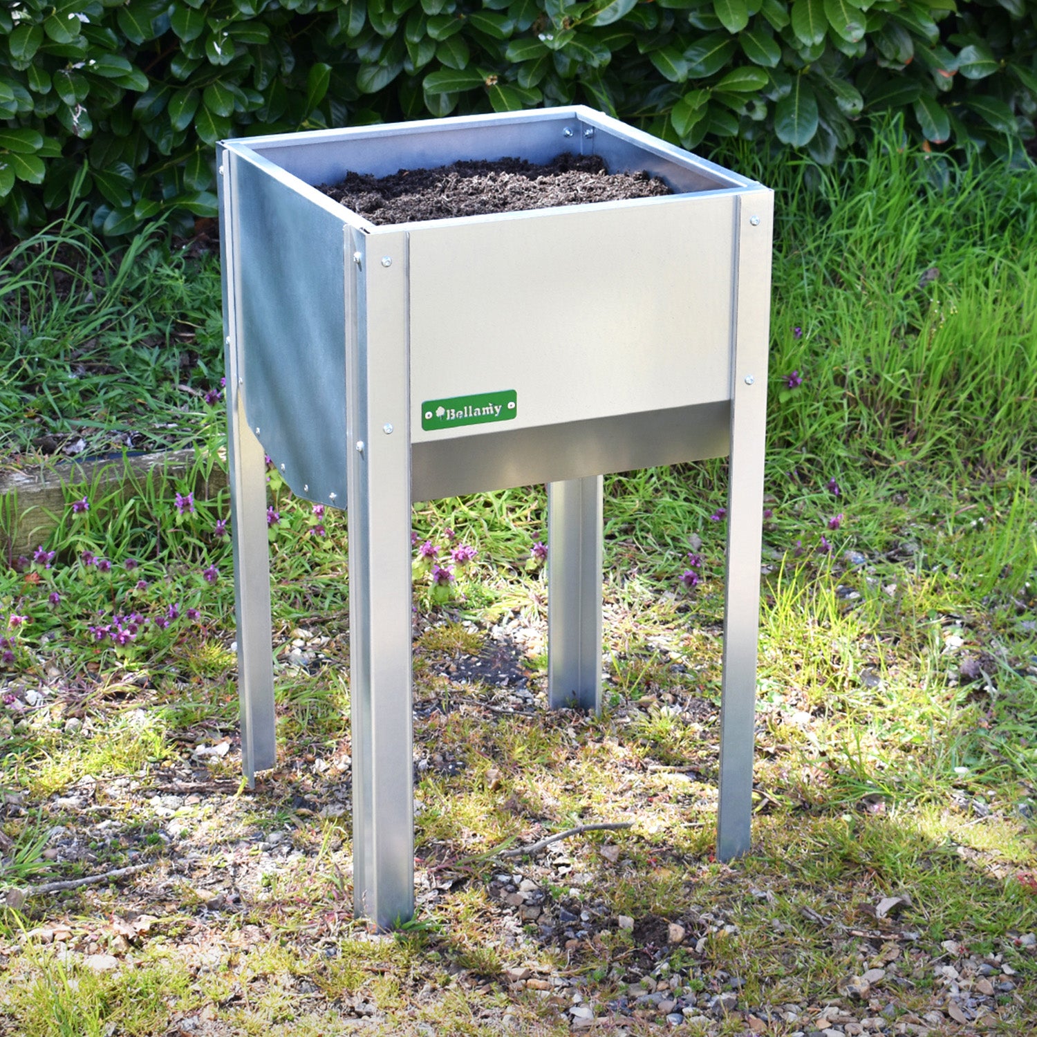 Bellamy Galvanised Steel Trough Standing Planter with Legs (2 Sizes Available) - Indoor Outdoors