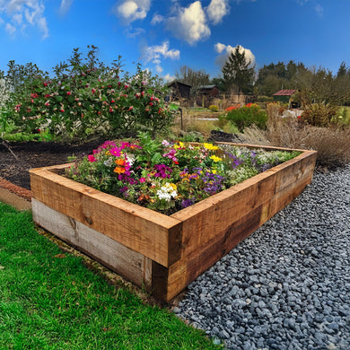SleeperFit 2-Tier Rectangular Railway Sleeper Planter & Vegetable Patch Installation Kit