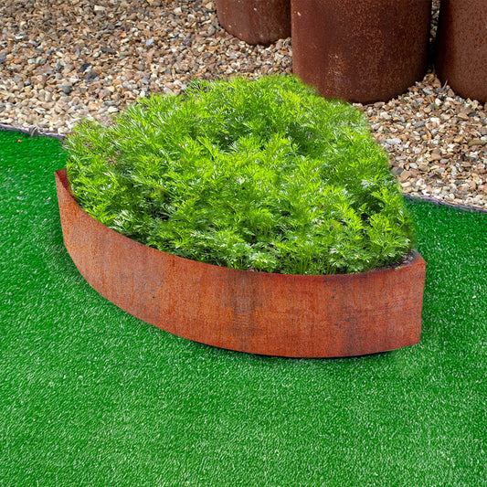 Bellamy Quarter-Circle Rustic Steel Corner Planter