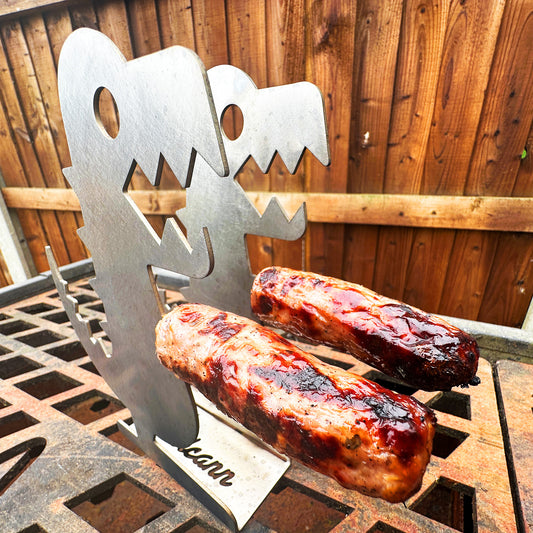 Volcann™ "GrillZilla" BBQ Stainless Steel Dual Sausage Holder