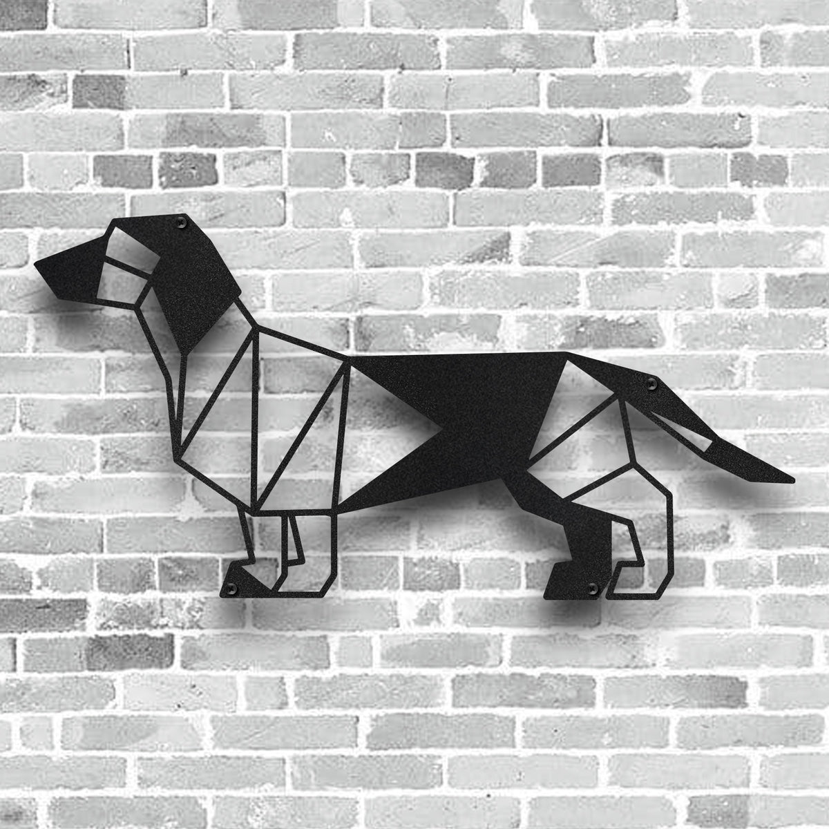 Okunaii™ Sausage Dog Dachshund Minimalist Geometric Metal Wall Art