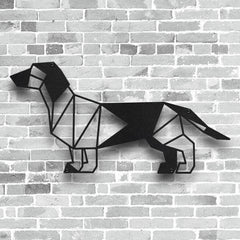 Okunaii™ Sausage Dog Dachshund Minimalist Geometric Metal Wall Art