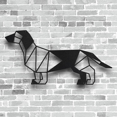 Okunaii™ Sausage Dog Dachshund Minimalist Geometric Metal Wall Art