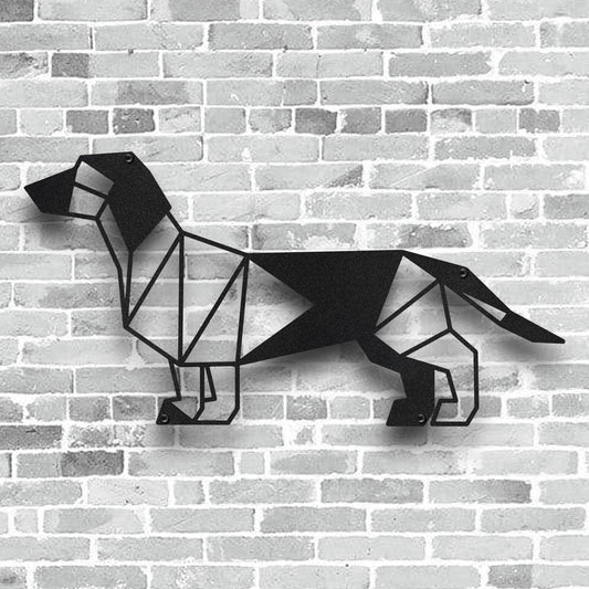 Okunaii™ Sausage Dog Dachshund Minimalist Geometric Metal Wall Art