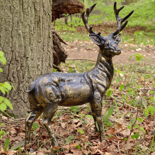 Fergus McArthur Small Standing Stag Bronze Effect Sculpture
