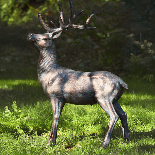 Fergus McArthur Elegant Stag Aged Verde Statue