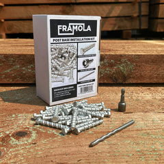 Framola Post Base Installation Kit - Drill Bit, Driver Bit + Bolts