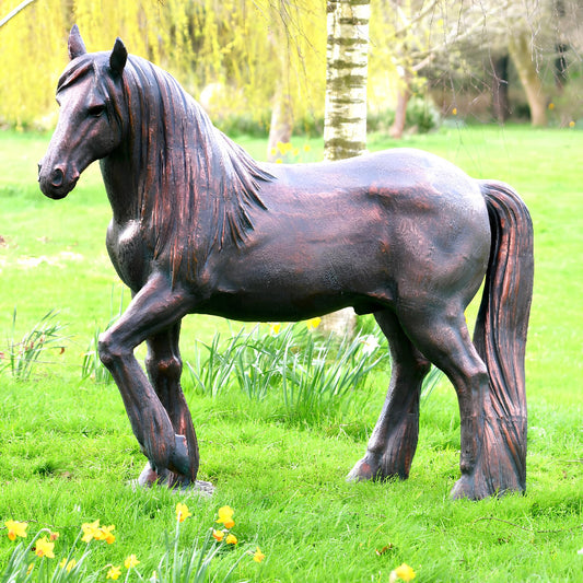 Fergus McArthur Cob Horse Aged Verde Statue