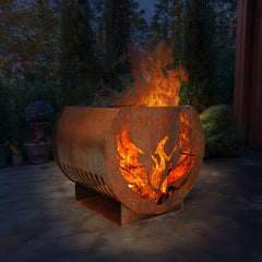 Volcann™ Fenix Rustic Steel Fire Pit with Phoenix Design