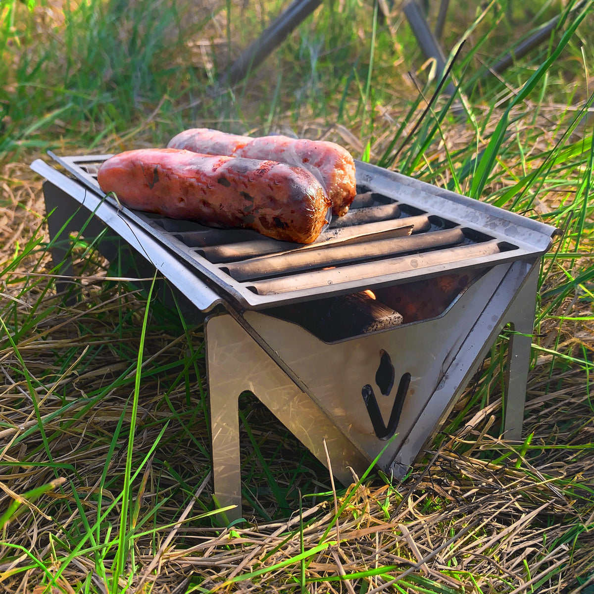 Volcann™ Flatpack Stainless Steel Mini Portable BBQ - Indoor Outdoors