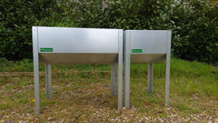 Bellamy Galvanised Steel Trough Standing Planter with Legs (2 Sizes Available) - Indoor Outdoors