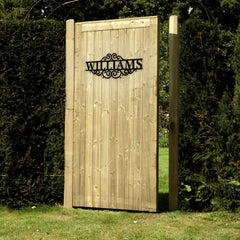 Premium Steel Monogram Name Sign Plaque - for Outdoor Use - Indoor Outdoors