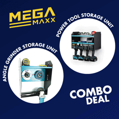 MegaMaxx UK™ Combo Deal - Power Tool Storage Unit + Angle Grinder Storage Unit - Indoor Outdoors