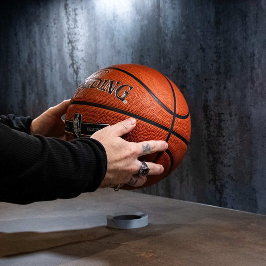 BlackSteel™ 3D-Printed Desktop Basketball & Football Micro Display Stand