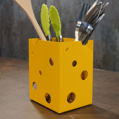 Okunaii™ Block of Cheese-Shaped Worktop Kitchen Utensil & Accessories Holder