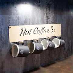 Okunaii™ Retro Americana Wall Mount Coffee Mug Holder