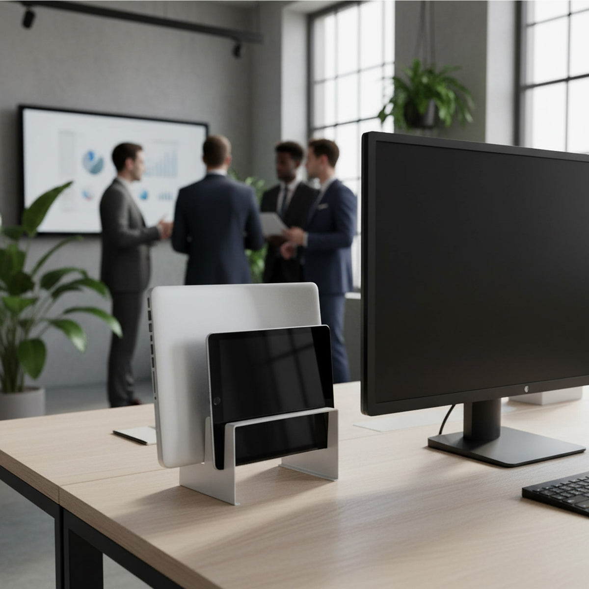 TechShieldz 2-in-1 Vertical Desktop Stand For Tablets & Laptops