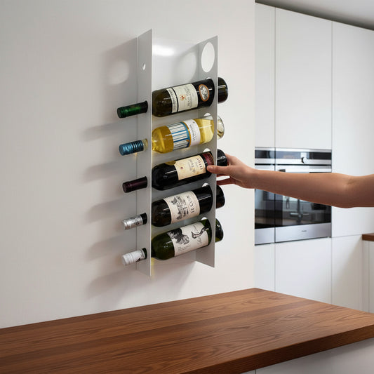 Okunaii™ Closed-Sided Wall Mount Wine Rack (6 Bottle Capacity)
