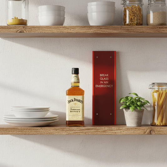 Novelty Drinks Bottle Storage Box "Break Glass in an Emergency"