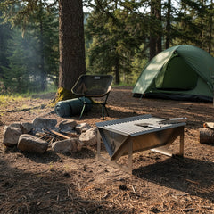 Volcann™ Flat-Pack Portable BBQ with Full Grill Top