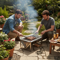 Volcann™ Flat-Pack Portable BBQ with Full Grill Top