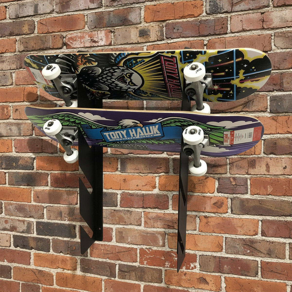 BlackSteel™ Quad Wall Mounting Skateboard Rack Brackets