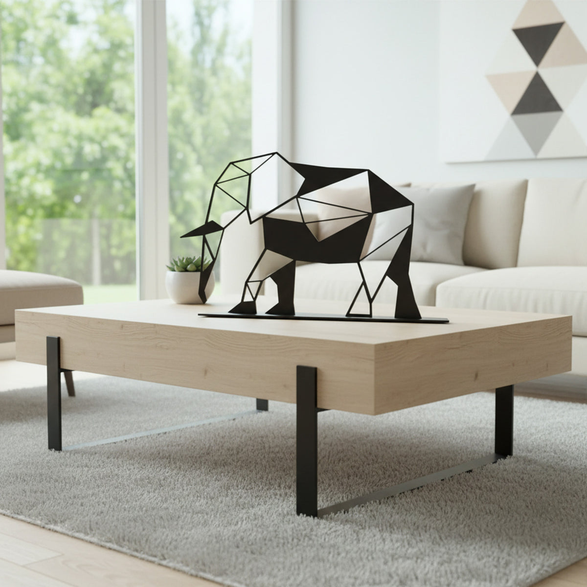 Okunaii™ Geometric Metal Elephant Ornament