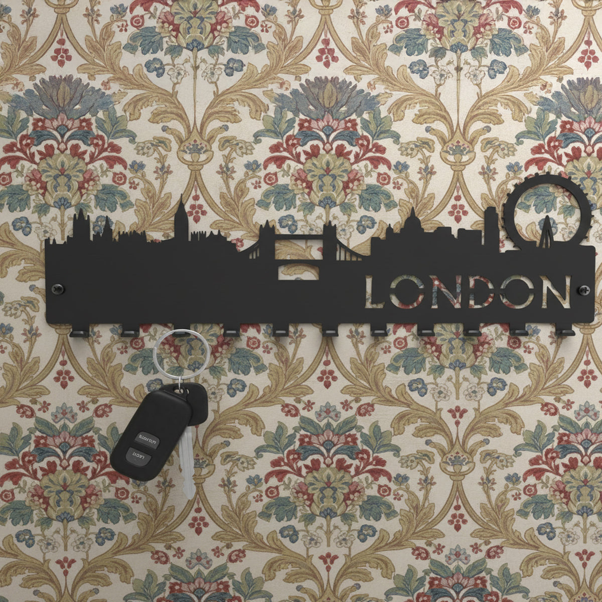 Okunaii™ London Skyline Silhouette Key Holder Rack