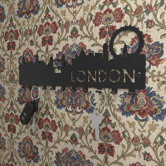 Okunaii™ London Skyline Silhouette Key Holder Rack