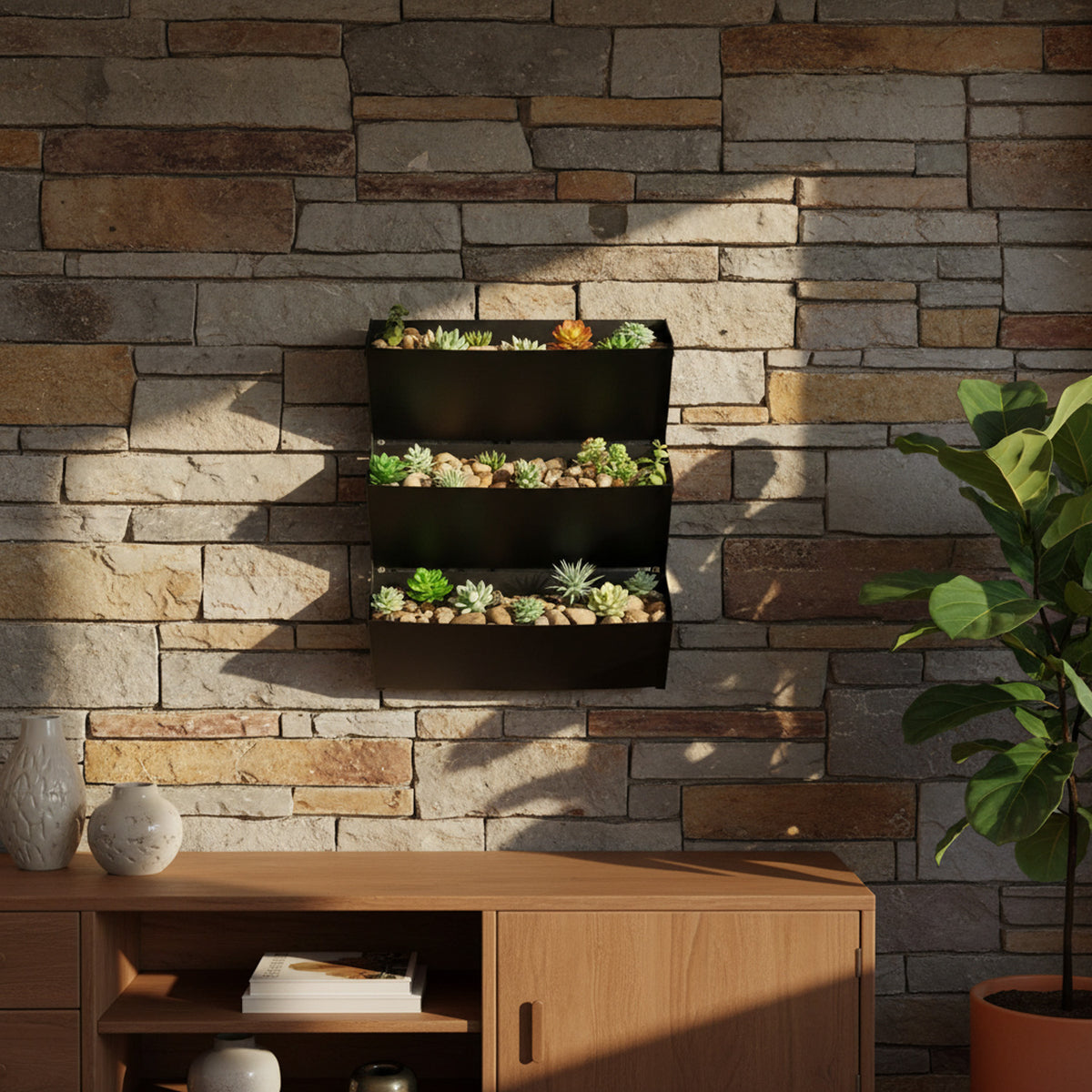 Bellamy Wall Mount Herb Garden & Tiered Planter