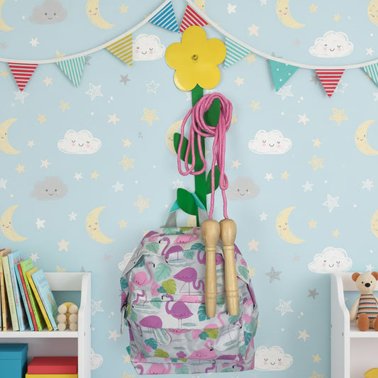 Children's Metal Flower Wall Mount Coat Hook