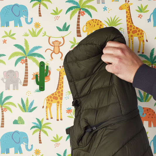 Children's Green Cactus Wall Mount Coat Hook