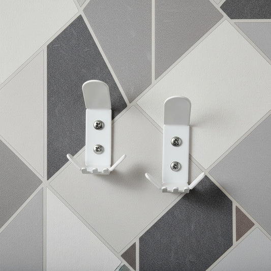 Small Non-Slip Wall Mount Coat Hooks (Pack of 2)