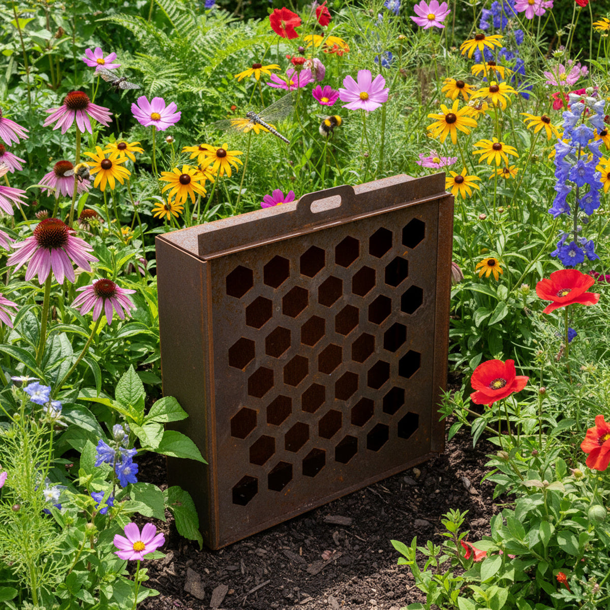 Bellamy Rustic Steel Wall Mount Bug & Insect Hotel for Gardens