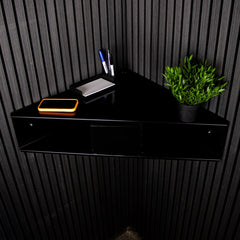 Okunaii™ Wall Mount Corner Desk with Storage Drawer & Shelves